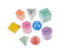 JOINPAYA 9pcs Translucent Light Table Geometric Shapes Detachable Educational Solids for Sensory Play and Math Learning with Unfoldable Demo Cards