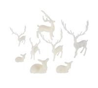 JOINPAYA 9pcs White Resin Casting Deer Fillers for DIY Crafts, Creative Lifelike Elk Models Made of Plastic/resin, Easy to Carry and Increase Hands-on Ability, for Crafting and Landscape