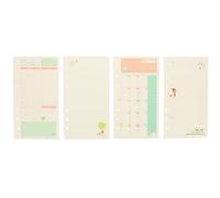 JOINPAYA A6 Loose Leaf Refill Paper Set for 6-Hole Binder, 4pcs Notebook Inserts Monthly, Weekly, Daily Planner and Blank Pages, Professional Writing Pads for Study and Office