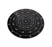 JOINPAYA Acrylic Circle of Fifths Slipmat for Turntable - Anti-static Black Vinyl Record Player Mat with Tone Mark Pattern, Dj Accessory for Vinyl Playback and Party Use