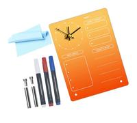 JOINPAYA Acrylic Dry Erase Desk Whiteboard Memo Board with Clock, Multi-Function Schedule Planner for Office and Home, Desktop Acrylic Weekly Planning Board Without Batteries