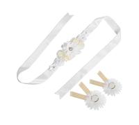 JOINPAYA Adjustable Floral Pregnancy Support Belt Shower Sash for Expecting Mothers Breathable Waist Flower Belt with Comfortable Maternity Sash for Bridal Party and Photoshoot