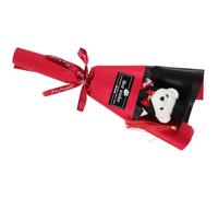 JOINPAYA Adorable Graduation Bear Bouquet with Red Paper and Fabric Materials Unique Chic Bear Figurine Doll for Graduation Season Or Decor