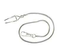 JOINPAYA Alloy Pocket Watch Chain Vintage Thick Braided Metal Snake Link Silver Clip Accessory for Men Victorian Style Watch Hanging and Decor