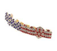 JOINPAYA American Flag Rhinestone with Snug Fit and Resisting Fading Copper Material Tooth Grill Hip Hop Style Bling Mouth Jewelry and Fourth of July for Men and Women for Concerts