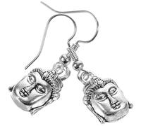 JOINPAYA Ancient Silver Buddha Earrings for Women, Dangling Drop Earrings with Buddha Pendant, Creative Novelty Ear Jewelry for Daily Wear and