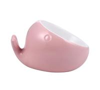 JOINPAYA Animal Series Whale Shape Ceramic Cat Bowl Tilted Pet Food Water Dish for Natural Eating Position Reduces Neck Strain Alleviates Vomiting Easy to Design