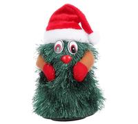 JOINPAYA Animated Mini Christmas Tree Plush Electric Rotating Holiday Tree Doll Indoor Holiday Decoration for Bedroom Party Decor without Battery