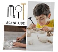JOINPAYA Archaeological Excavation Tool Kit for Metal Hammer Brush Magnifier Portable Digging for Outdoor Science Exploration and Family Fun