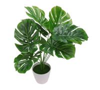 JOINPAYA Artificial Monstera Plant in White Pot Faux Greenery Home Décor Simulation Monstera Leaf Potted Plant for Indoor and Outdoor Use