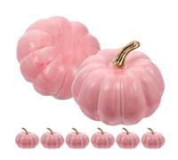 JOINPAYA Artificial Pumpkins Decor: 8Pcs Bulk Pink Harvest Lifelike Foam Pumpkin for Autumn Halloween Thanksgiving Holiday Home Party