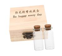 JOINPAYA Baby Box Keepsake, Fetal Hair Storage Bottle and Umbilical Cord Preserving Box, 2 Glass Bottles with Wooden Case, Home Decoration Keepsake for Baby and Child Random Style