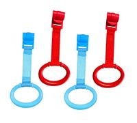 JOINPAYA Baby Crib Pull Rings Toddler Stand Ring Handles Infant Safety Walking Assistant for Nursery Bed and Playpen 4pcs Blue and Red Set