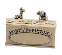 JOINPAYA Baby Tooth Box My First Tooth Metal Keepsake Box and Lanugo Golden Metal with Lovely Animal Patterns New Year or Birthday Gift