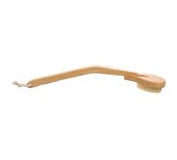 JOINPAYA Back Scrubbing Brush with Long Bamboo Handle and Detachable Boar Bristle Head, Khaki Color with Hanging Rope, Suitable for Elderly and Disabled Users in Shower