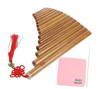 JOINPAYA Bamboo Pan Flute Wind Instrument for Beginners Portable Musical Instrument Cleaning Rod and Cloth for Boys and Girls and Traditional Music Practice Brown