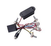 JOINPAYA Band Equalizer Guitar Bass Wiring Harness Tone Pots Eq Preamp Circuit Volume Balance Pickup Set for Active Bass Pickup