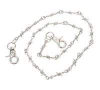 JOINPAYA Barbed Wire Necklace Gothic Thorns Necklace Long Sturdy Chain for Trendy Jeans Waist Punk Style