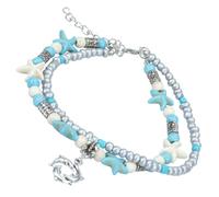 JOINPAYA Beach Anklet for Women Alloy Ankle Bracelet Ocean Sea Creature Dolphin Design Couples Beach Jewelry Anklet Wristband