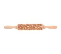 JOINPAYA Beech Wood Embossed Rolling Pin for Dough and Fondant, Floral Patterned Pastry Roller for Baking Cookies and Biscuits, Vintage Engraved Design Suitable and Home Use