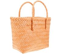 JOINPAYA Beige Small Woven Tote Bag Braided Handbag Boho Beach Rattan Purse Straw Basket for Travel Picnic Garden Tool Bag
