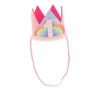 JOINPAYA Birthday Rainbow Crown Pink Boy Toppers Cake Birthday Cap Decorations Show Oh Headband Banner 1st Birthday Hat Apparel The Crown Fabric