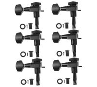 JOINPAYA Black Alloy Guitar Tuning Pegs, 1:18 Locking Function, Closed Gear, Right Hand, 6 Piece Set for Electric Guitar Replacement