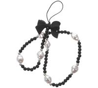 JOINPAYA Black Bowknot Pearl Phone Charm Strap Wrist-worn Decorative Phone Lanyard for USB Flash Drive Easy to Install and Remove Stylish Accessory for Ladies