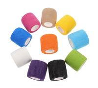 JOINPAYA Breathable Self Adhesive Nursing Wrap 10 Rolls Sports Protective for Pets and Skin Polyester Material, Supple and Can be Torn by Hand, for Sports Protection and Random Color