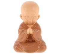 JOINPAYA Buddha Monk Statue, Zen Monk Praying Statue, Resin Khaki Car Dashboard Decoration, Universal Compatibility, for Living Room Shelves, Men Women