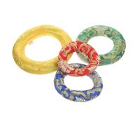 JOINPAYA Buddhist Instruments Cushion Promising Cloud Pattern Singing Bowl Pad 4pcs Decor Cotton Cloth Ring-shaped with Elegant Chinese Style Embroidery Enhances Sound Holds Singing Bowl Random Color