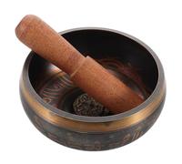 JOINPAYA Buddhist Pottery Chanting Bowl Mallet for Yoga Meditation Sound Healing Spiritual Practice Includes Bowl and Mallet for Relaxation and Mindfulness Sessions