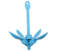 JOINPAYA Carbon Steel Folding Grapnel Anchor 1.5kg with Blue Finish, Collapsible Boat and Kayak Marine Anchor for Sand and Mud Sea Floors