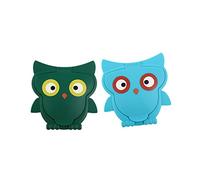 JOINPAYA Cartoon Owl Wipes Caps for Babies, Reusable Wet Tissue Lid Covers, Portable Dustproof Tissue Accessories in Blue and Green, 2pcs Set for Travel and Nursery Use