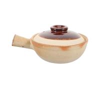 JOINPAYA Ceramic Casserole Pot 500ml Khaki Heat Resistant Nonstick Easy Clean Binaural Design for Stewing Meat and Soup