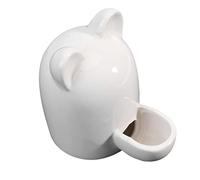 JOINPAYA Ceramic Cat Ears PET Water Dispenser 100ml Automatic Feeder for Hamsters and Rabbits Self-Dispensing Drinking Bowl for Small Pets White