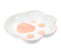 JOINPAYA Ceramic Cat Paw Shaped Bowl with Rounded Edges and Bite Resistant Material, Lovely Indoor Cat Feeding Bowl in Pink Colour, Unique Contemporary Design for Pet Food Serving