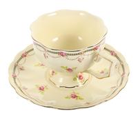 JOINPAYA Ceramic Coffee Cup and Saucer Set with Handle for Hot Drinks | Large Opening, Smooth Rim and Flat Base, Tabletop Protection, Easy Cleanup, Elegant Café Presentation
