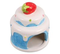JOINPAYA Ceramic Hamster Hideaway House Cooling Design and Cartoon Cake Shape, Play and Hideaway Spot for Guinea Pigs and Hamsters, Small Animal Bed for Summer Heat Relief
