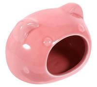 JOINPAYA Ceramic Hamster House Pink Summer Hideout and Sleeping Nest for Small Pets, Easy to Clean Cartoon Style Decorative Bed for Hamster Play and Rest