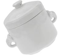 JOINPAYA Ceramic Lidded Soup Bowl 1100ml Multi-Function Stew Pot with Classic Simple Design White Serving Bowl for Desserts and Soups
