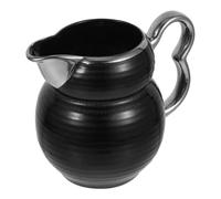 JOINPAYA Ceramic Milk Jug with Handle Flavored Creamer Coffee Pitcher White Porcelain Milk Dispenser Elegant Cloud Pattern Glaze Silver Plated Finish Suitable for Home Kitchen Use