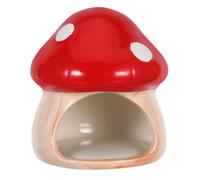JOINPAYA Ceramic Mushroom House Aquarium Decor Natural Fish Tank Hideaway for Shrimp and Betta Fish Rest Spawning Habitat Pottery Cave Ornament Red