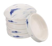 JOINPAYA Ceramic Watercolor Mixing Palette Tray Stackable 5-Layer Pigment Container for Traditional Chinese Painting, Hand-Painted Landscape Design, Artist Paint Mixing Tray