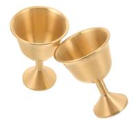 JOINPAYA Chalice Cups Stemmed Cups Brass 2pcs Classic Medieval Style Metal Goblets with Present Worthy Craftsmanship for Renaissance Wedding Toast and Communion Ceremony