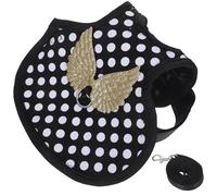 JOINPAYA Chicken Harness and Leash Adjustable Black Polka Dot Rooster and Hen Vest Warm Clothes for Chicken Duck Goose Outdoor Walking M Size