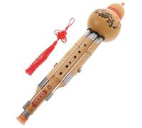 JOINPAYA Chinese for Beginner Music Lovers Elegant Appearance Handmade Hulusi Bamboo Flute in C Key with Two Subs and One Plunger, Acoustic Fidelity Pure, Comfortable to Play