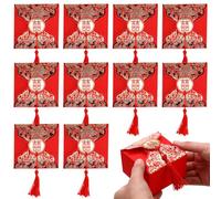 JOINPAYA Chinese Style Paper Wedding Candy Boxes 20 Pcs Red Color Environmental-friendly Party Favor Boxes for Wedding and Birthday Celebrations 3.19x3.19x1.97in