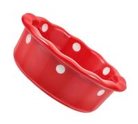 JOINPAYA Christmas Ceramic Pet Bowl for Cats and Dogs Capacity Creative Floor Feeding Dish with Overturn Design Easy to Clean Red Cat Bowl to Promote Slow Eating and Comfortable Feeding