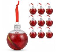 Joinpaya Christmas Drink Balls:10pcs 250ml 3.54X3.07in Xmas Fillable Juice Bottle Container Hanging Pendant Plastic Clear Ball Bulb For Tree Ornament Party Holiday Decoration